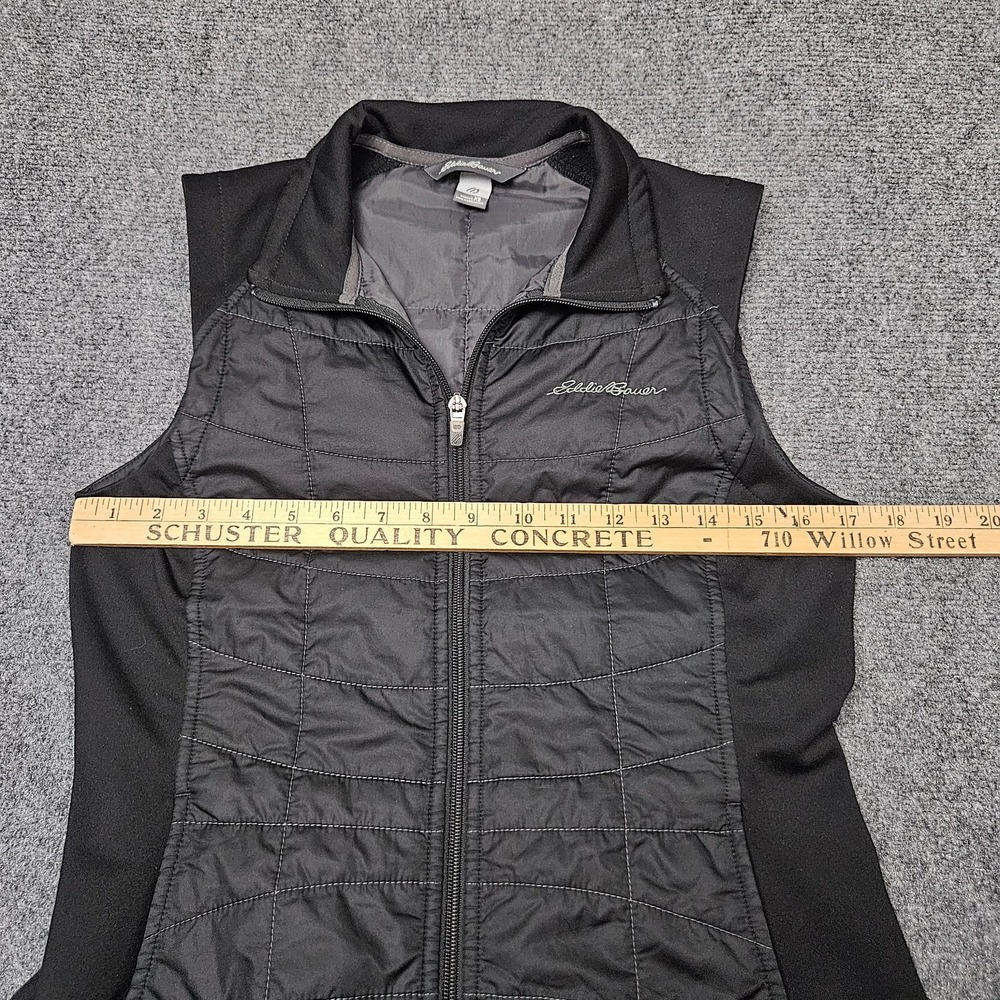 Eddie Bauer Puffer Vest Womens XS Black Quilted Full Zip Hybrid Outdoor Gorpcore - Picture 6 of 7